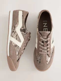 Chocoladebruin - Forever Comfort® Slimeline Side Stripe Lace Up Trainers