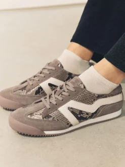 Chocoladebruin - Forever Comfort® Slimeline Side Stripe Lace Up Trainers