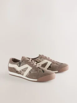 Chocoladebruin - Forever Comfort® Slimeline Side Stripe Lace Up Trainers
