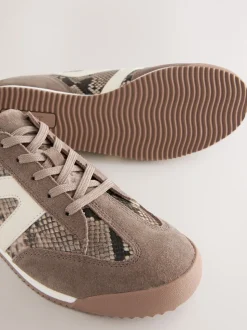 Chocoladebruin - Forever Comfort® Slimeline Side Stripe Lace Up Trainers