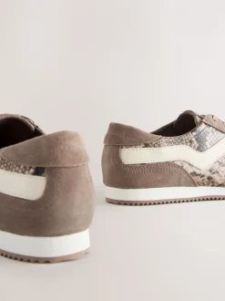 Chocoladebruin - Forever Comfort® Slimeline Side Stripe Lace Up Trainers