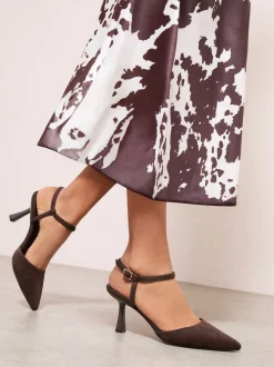 Chocoladebruin - Friends Like These Mid Stiletto Heel Ankle Strap Formal Court Shoes