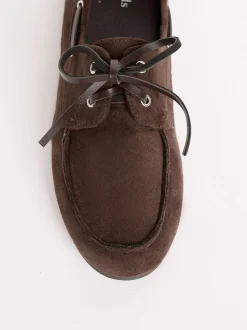 Chocoladebruin - Friends Like These Slim Vetersluiting Comfort Imitatiesuède Bootschoen Instappers