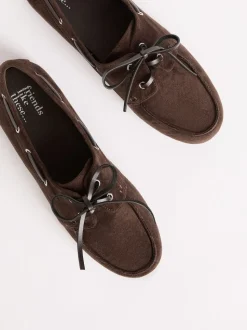 Chocoladebruin - Friends Like These Slim Vetersluiting Comfort Imitatiesuède Bootschoen Instappers