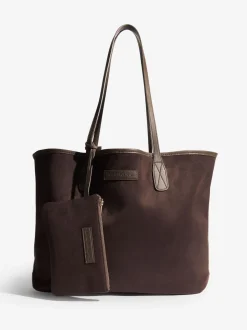 Chocoladebruin - Friends Like These Faux Suede Soft Tote Bag