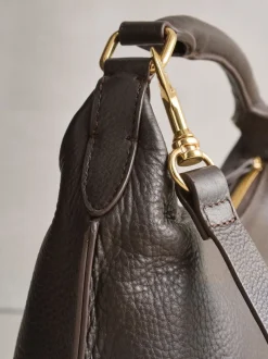 Chocoladebruin - Hand Held Leather Bag