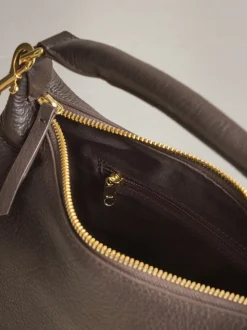 Chocoladebruin - Hand Held Leather Bag