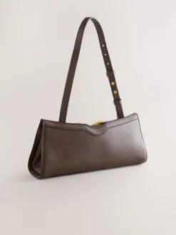 Chocoladebruin - Hardware Detail Shoulder Bag
