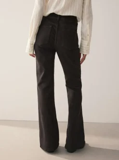 Chocoladebruin - High Rise Stretch Flare Jeans