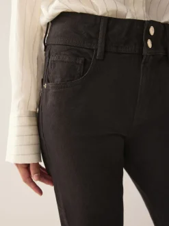 Chocoladebruin - High Rise Stretch Flare Jeans