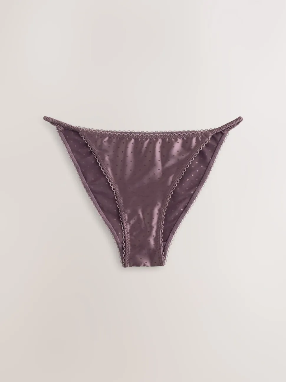 Chocoladebruin - High Shine Spot Tanga Knickers