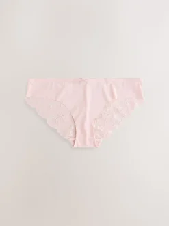Chocoladebruin / Huidskleur / Mauve / Roze - 3 Niet-aftekenende slips met kanten achterkant