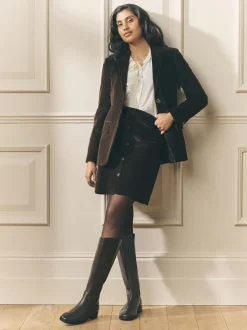 Chocoladebruin - Laura Ashley Heritage Dogtooth Check Blazer with Wool