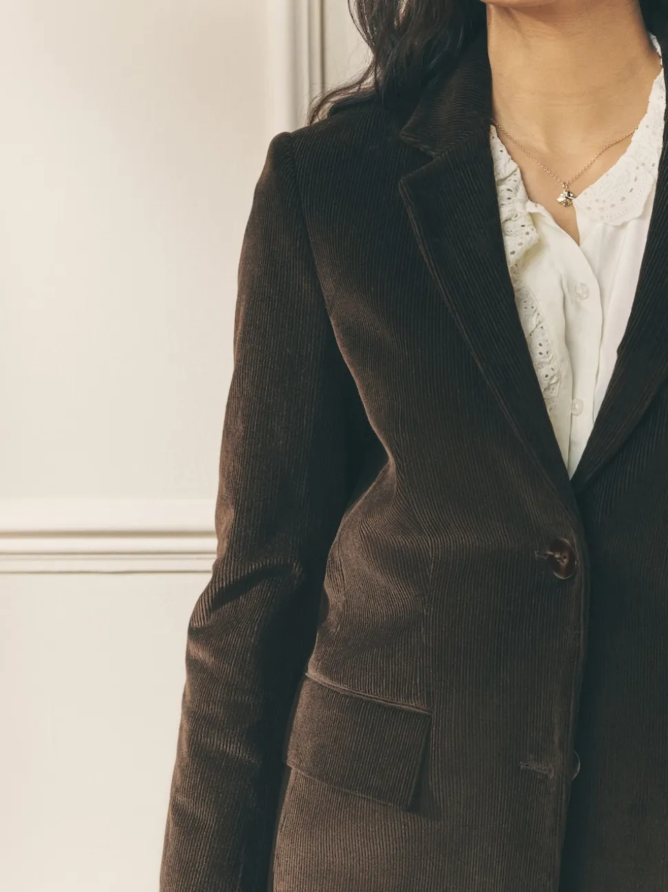 Chocoladebruin - Laura Ashley Heritage Dogtooth Check Blazer with Wool