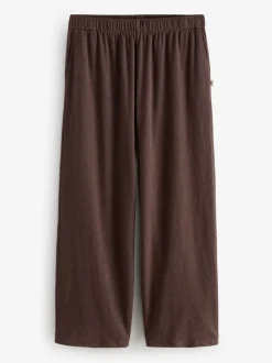 Chocoladebruin - Laura Ashley gebreide loungebroek