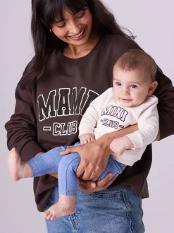 Chocoladebruin - Maternity Mini Me Sweatshirt Set
