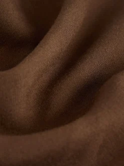 Chocoladebruin - Maxi rok met linnen