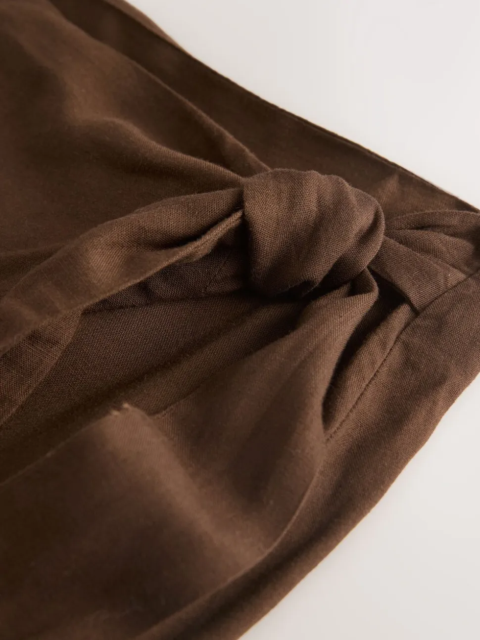 Chocoladebruin - Maxi rok met linnen