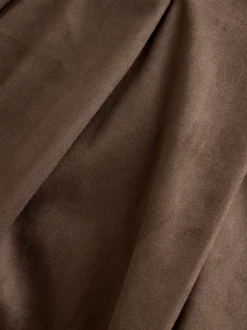 Chocoladebruin - Midi-kiltrok van Imitatiesuède