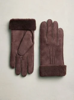 Chocoladebruin - N. Premium leren handschoenen van schapenvacht