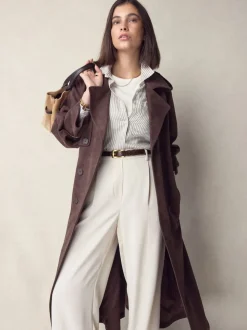 Chocoladebruin - N. Premium riem van Italiaans leer met krokodilleneffect-look