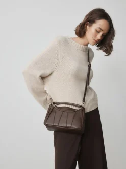 Chocoladebruin - Panel Cross-Body Bag