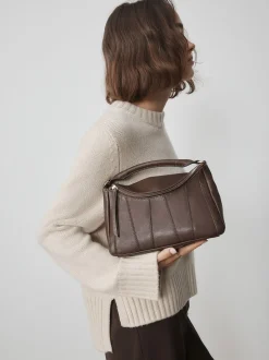Chocoladebruin - Panel Cross-Body Bag
