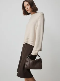 Chocoladebruin - Panel Cross-Body Bag
