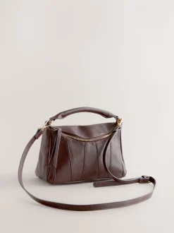 Chocoladebruin - Panel Cross-Body Bag