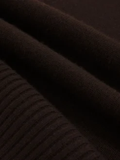Chocoladebruin - Reiss Brooklyn trui met rolkraag van wol-kasjmier