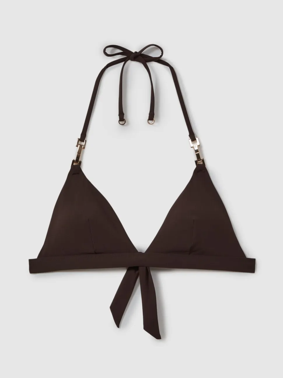 Chocoladebruin - Reiss Riah triangel-halterbikinitop