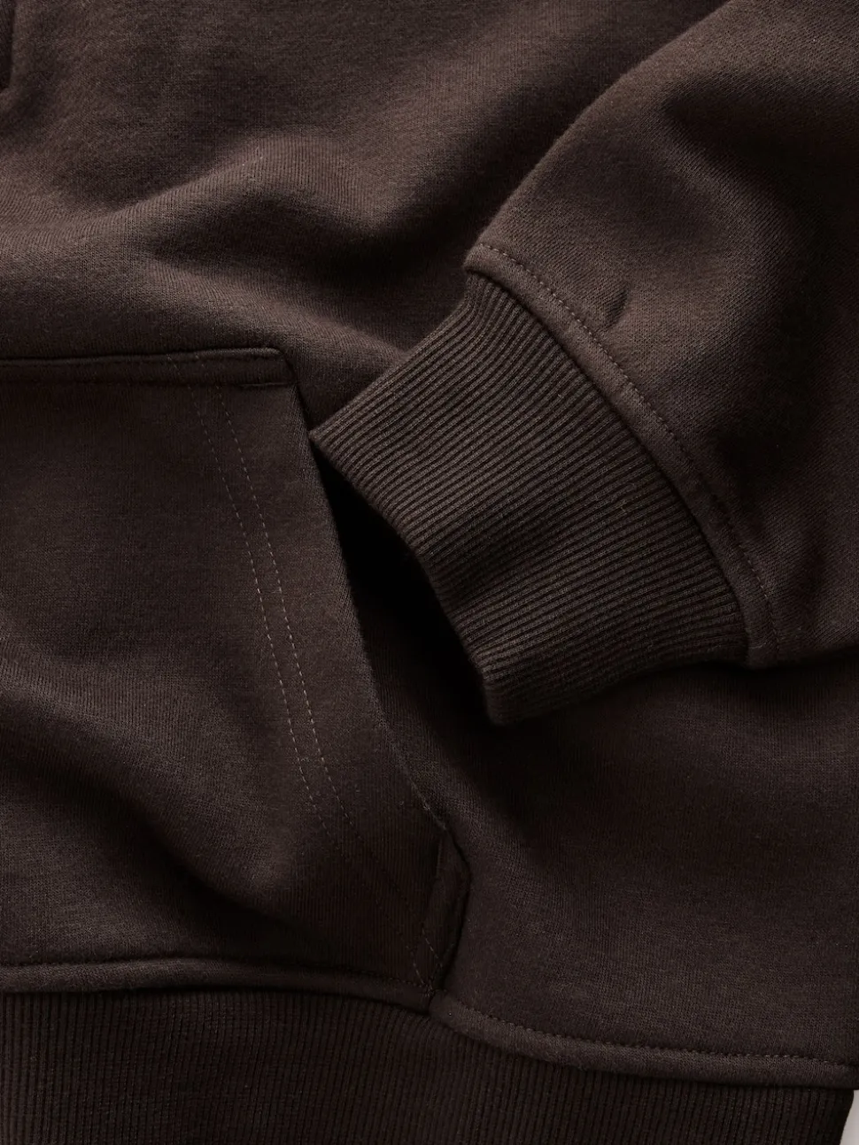 Chocoladebruin - Relaxed fit sweatshirt van zware katoenrijke jersey met ritssluiting bij de hals