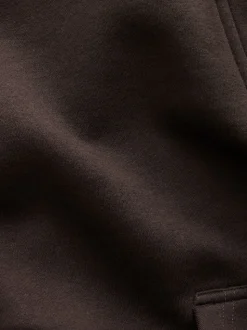 Chocoladebruin - Relaxed fit sweatshirt van zware katoenrijke jersey met ritssluiting bij de hals