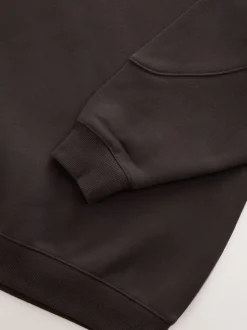 Chocoladebruin - Relaxte pasvorm zware lange hoodie