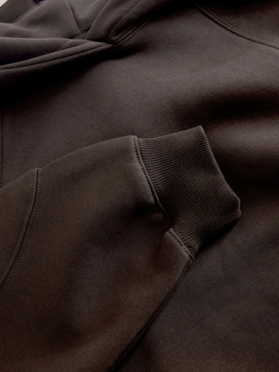 Chocoladebruin - Relaxte zware hoodie met normale lengte