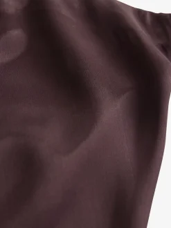 Chocoladebruin - Satijnen midirok
