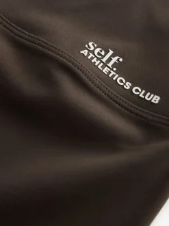 Chocoladebruin - self. Legging met hoge taille