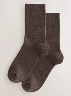 Chocoladebruin - Set van 2 paar thermische fleece sokken