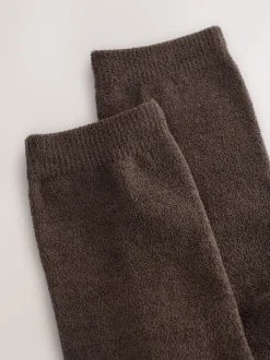 Chocoladebruin - Set van 2 paar thermische fleece sokken