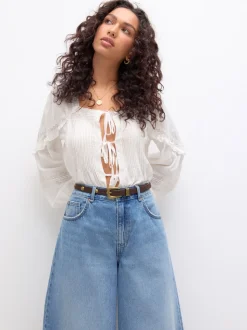 Chocoladebruin - Skinny PU Domed Stud Belt