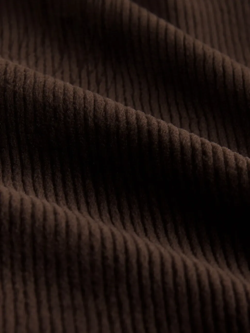 Chocoladebruin - Soft Feel Cord Long Sleeve Hoodie