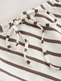 Chocoladebruin - Summer Column Skirt With Linen