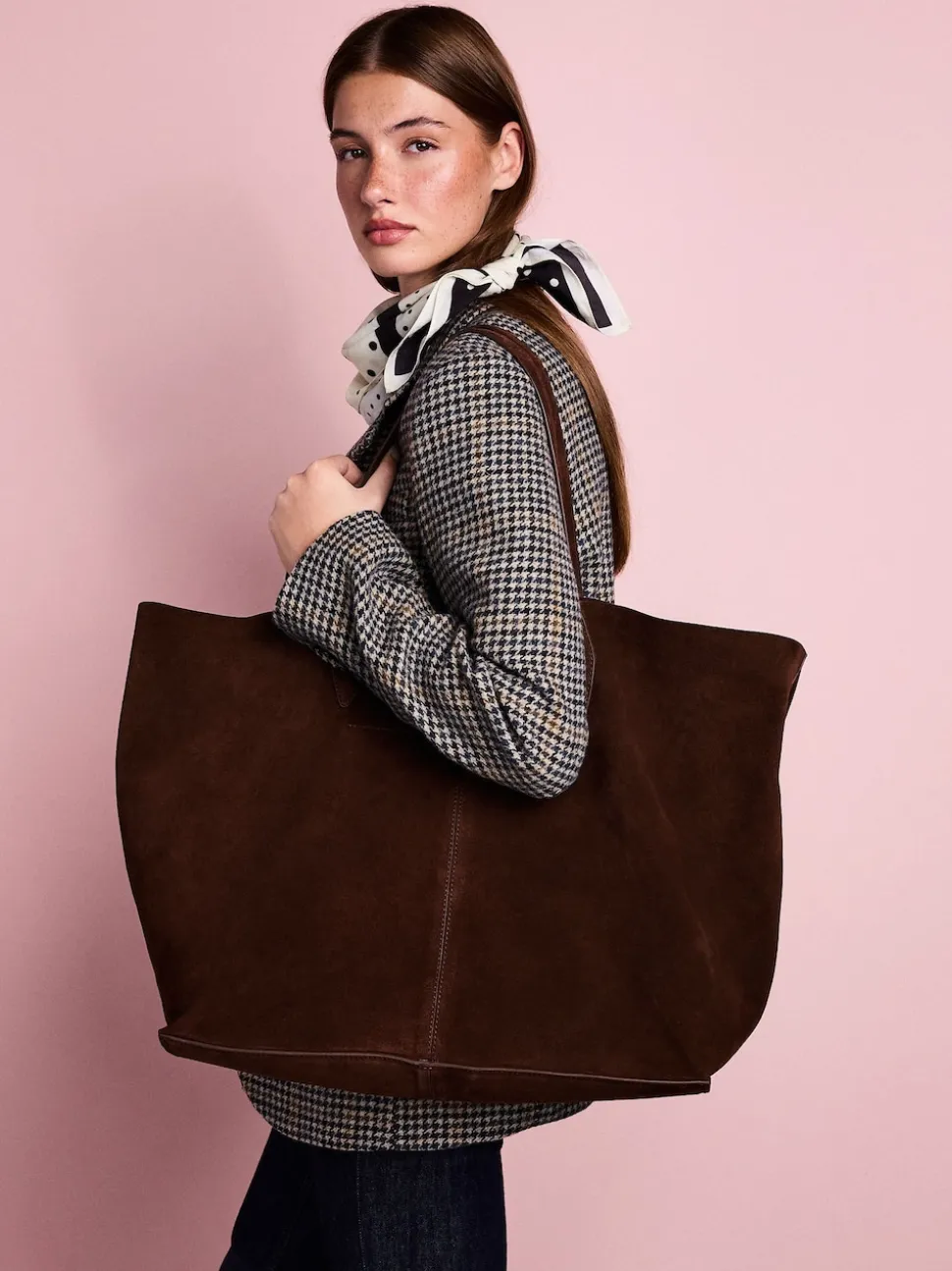 Chocoladebruin - Tabitha Simmons x Next Sophie Suede Shopper Bag