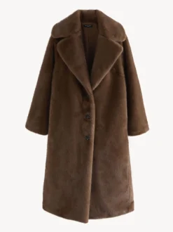 Chocoladebruin - Tabitha Simmons X Next Premium Long Faux Fur Coat
