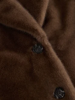 Chocoladebruin - Tabitha Simmons X Next Premium Long Faux Fur Coat