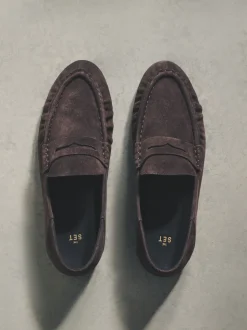 Chocoladebruin - The Set Premium Suede Loafers