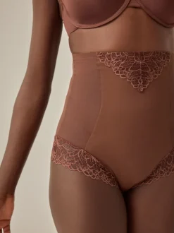 Chocoladebruin - Vormende slip met stevige buikcorrectie