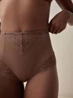Chocoladebruin - Vormende slip met stevige buikcorrectie