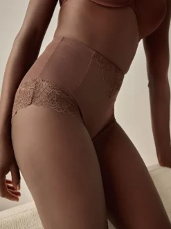 Chocoladebruin - Vormende slip met stevige buikcorrectie