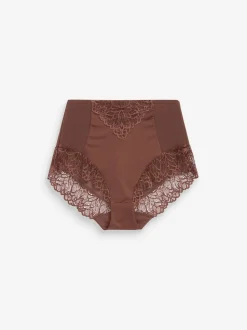 Chocoladebruin - Vormende slip met stevige buikcorrectie